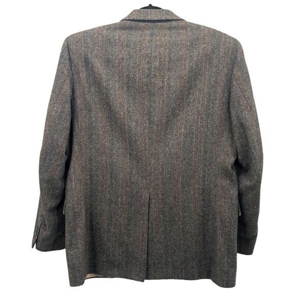 VTG Michael Sterns Sport Coat Blazer 44 Herringbone Wool Tweed Business USA Tan - Picture 5 of 9